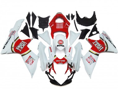 2011-2024 Suzuki GSXR 600 / GSXR 750 Motorcycle Fairings - White Red Motul Lucky Strike Australia