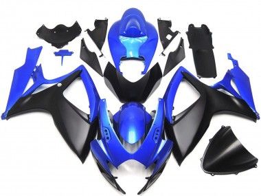 2006-2007 Suzuki GSXR 600 / GSXR 750 Motorcycle Fairings - Blue Matte Black Custom OEM Style Australia
