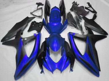 2008-2010 Suzuki GSXR 600 / GSXR 750 Motorcycle Fairings - Blue Matte Black Australia