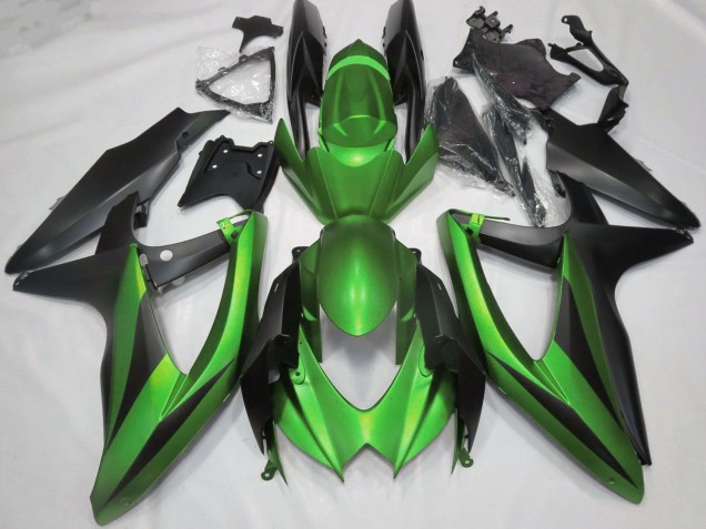 2008-2010 Suzuki GSXR 600 / GSXR 750 Motorcycle Fairings - Green Matte Black Australia