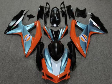 2008-2010 Suzuki GSXR 600 / GSXR 750 Motorcycle Fairings - Orange Blue Black Gulf Australia