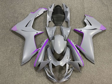 2011-2024 Suzuki GSXR 600 / GSXR 750 Motorcycle Fairings - Matte Nardo Grey Purple Accents Australia