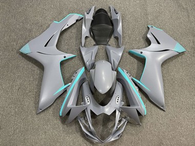 2011-2024 Suzuki GSXR 600 / GSXR 750 Motorcycle Fairings - Matte Nardo Grey Teal Accents Australia