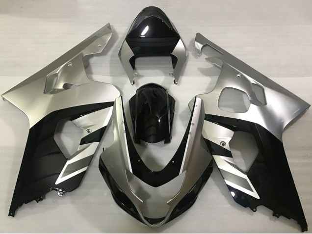 2004-2005 Suzuki GSXR 600 / GSXR 750 Motorcycle Fairings - Silver Black Australia