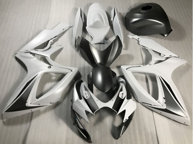 2006-2007 Suzuki GSXR 600 / GSXR 750 Motorcycle Fairings - White Grey Matte Black Australia