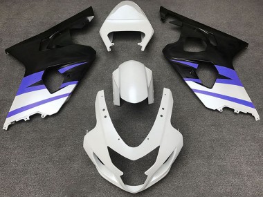 2004-2005 Suzuki GSXR 600 / GSXR 750 Motorcycle Fairings - White Blue Matte Black Australia