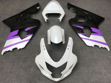 2004-2005 Suzuki GSXR 600 / GSXR 750 Motorcycle Fairings - White Purple Matte Black Australia