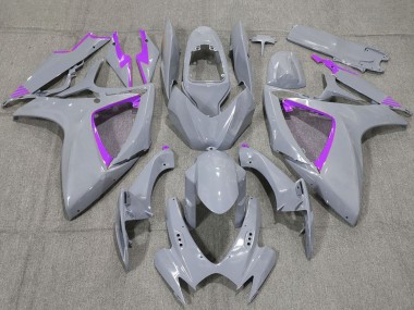 2006-2007 Suzuki GSXR 600 / GSXR 750 Motorcycle Fairings - Nardo Grey and Purple Trim Australia