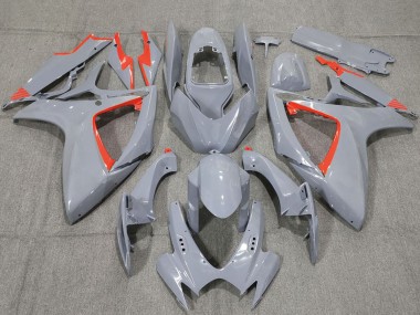 2006-2007 Suzuki GSXR 600 / GSXR 750 Motorcycle Fairings - Nardo Grey and Red Trim Australia