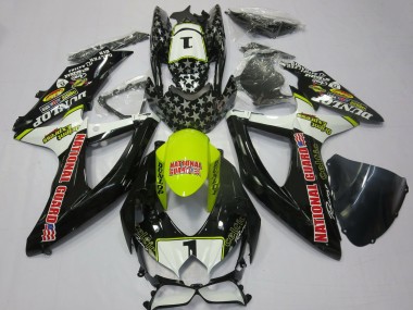 2008-2010 Suzuki GSXR 600 / GSXR 750 Motorcycle Fairings - White Yellow Red Black National Guard Australia