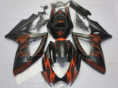 2006-2007 Suzuki GSXR 600 / GSXR 750 Motorcycle Fairings - Matte Black Orange Corona Extra Alstare Motul Australia