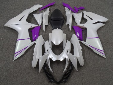 2011-2024 Suzuki GSXR 600 / GSXR 750 Motorcycle Fairings - Pearl White and Purple Australia