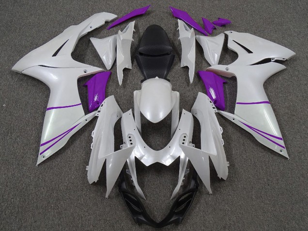 2011-2024 Suzuki GSXR 600 / GSXR 750 Motorcycle Fairings - Pearl White and Purple Australia
