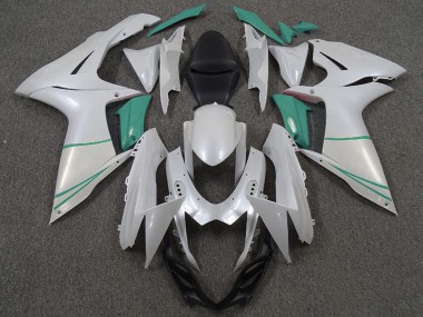 2011-2024 Suzuki GSXR 600 / GSXR 750 Motorcycle Fairings - Pearl White and T Blue Australia