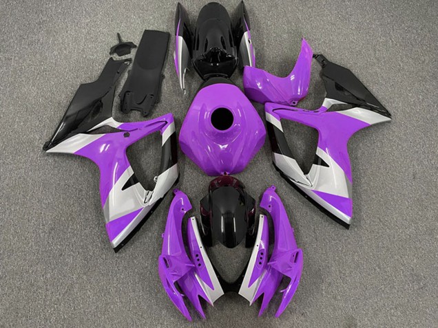 2006-2007 Suzuki GSXR 600 / GSXR 750 Motorcycle Fairings - Purple Silver Glossy Black Australia