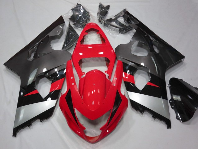 2004-2005 Suzuki GSXR 600 / GSXR 750 Motorcycle Fairings - Red Silver Black Australia