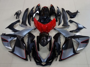 2011-2024 Suzuki GSXR 600 / GSXR 750 Motorcycle Fairings - Grey Red Glossy Black Australia