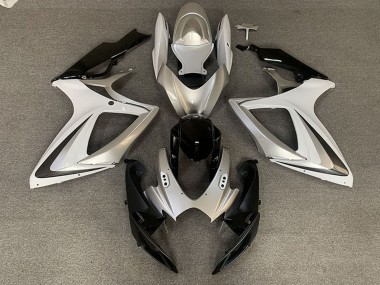 2006-2007 Suzuki GSXR 600 / GSXR 750 Motorcycle Fairings - Silver White Glossy Black OEM Style Australia