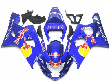 2004-2005 Suzuki GSXR 600 / GSXR 750 Motorcycle Fairings - Blue Yellow Red Bull Style Australia