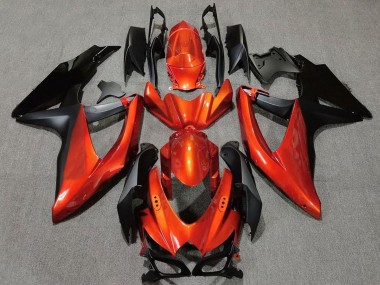 2008-2010 Suzuki GSXR 600 / GSXR 750 Motorcycle Fairings - Orange Matte Black Australia