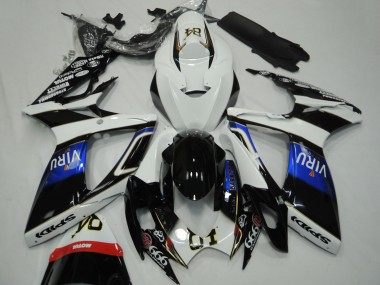2006-2007 Suzuki GSXR 600 / GSXR 750 Motorcycle Fairings - White Blue Glossy Black Viru Australia
