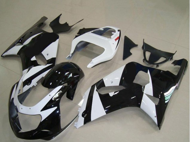 2001-2003 Suzuki GSXR 600 / GSXR 750 Motorcycle Fairings - White Glossy Black Australia