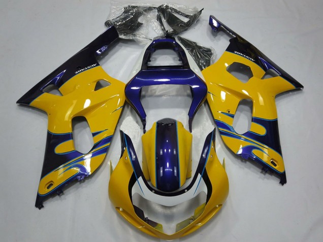 2001-2003 Suzuki GSXR 600 / GSXR 750 Motorcycle Fairings - Yellow Blue Australia