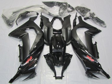 2011-2015 Kawasaki ZX10R Motorcycle Fairings - Glossy Black Matte Black Red Decal Australia