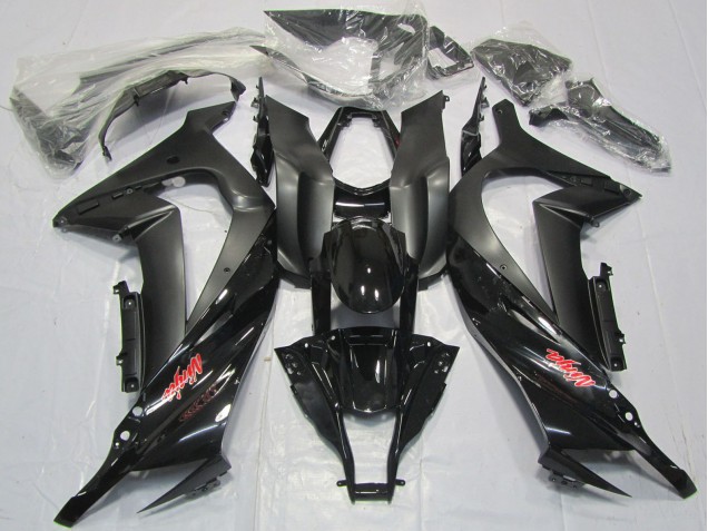 2011-2015 Kawasaki ZX10R Motorcycle Fairings - Glossy Black Matte Black Red Decal Australia
