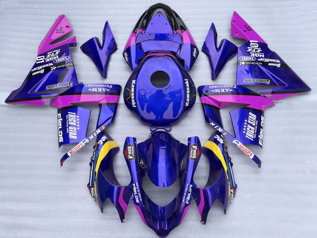 2004-2005 Kawasaki ZX10R Motorcycle Fairings - Blue and Pink Trick Star Australia