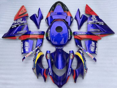 2004-2005 Kawasaki ZX10R Motorcycle Fairings - Blue and Red Trick Star Australia