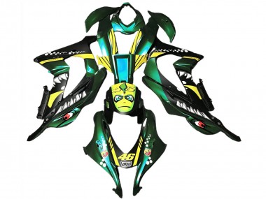 2016-2020 Kawasaki ZX10R Motorcycle Fairings - Forest Green Yellow Shark 46 Australia