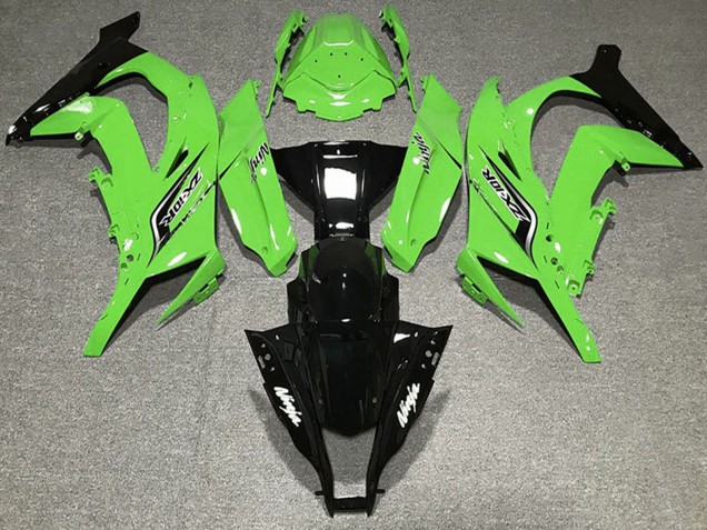 2011-2015 Kawasaki ZX10R Motorcycle Fairings - Green Glossy Black Australia