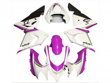 2004-2005 Kawasaki ZX10R Motorcycle Fairings - Glossy White Pink Australia