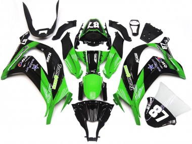 2016-2020 Kawasaki ZX10R Motorcycle Fairings - Green Glossy Black Team Green Star 87 Australia
