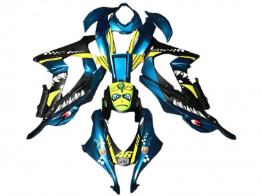 2016-2020 Kawasaki ZX10R Abs Motorcycle Fairings - Light Blue Yellow Shark Australia