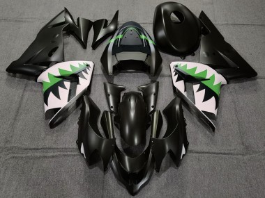 2004-2005 Kawasaki ZX10R Motorcycle Fairings - Matte Black and Green Australia