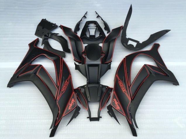 2011-2015 Kawasaki ZX10R Motorcycle Fairings - Matte Black Red Australia