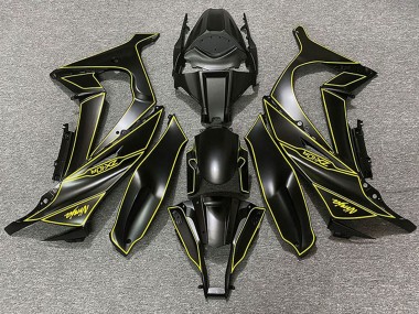 2011-2015 Kawasaki ZX10R Motorcycle Fairings - Matte Black Yellow Lining Australia