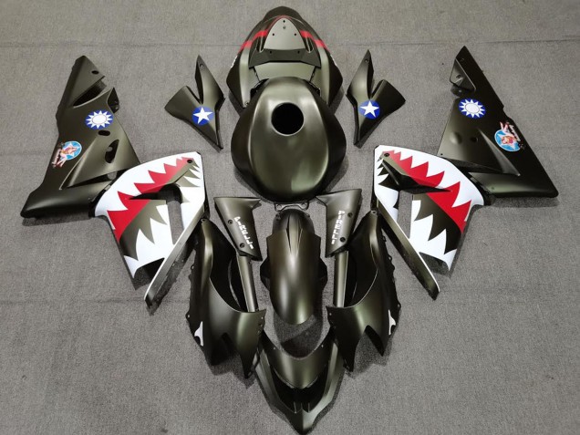 2004-2005 Kawasaki ZX10R Motorcycle Fairings - Military Green Shark Australia