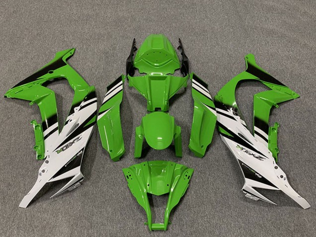 2011-2015 Kawasaki ZX10R Motorcycle Fairings - Green White Glossy Black OEM Style Australia