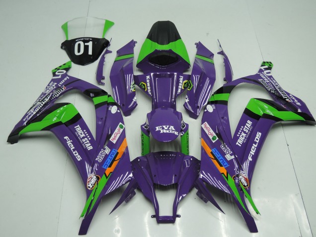 2011-2015 Kawasaki ZX10R Motorcycle Fairings - Purple Black Green Orange White Trick Star Eva Racing OEM Style Australia
