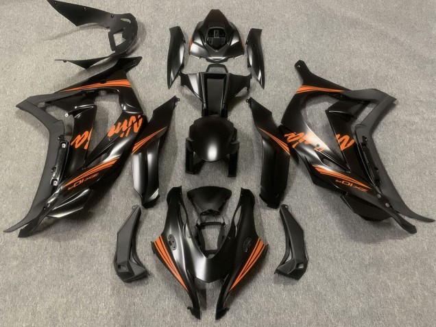 2016-2020 Kawasaki ZX10R Motorcycle Fairings - Matte Black Orange Ninja Australia