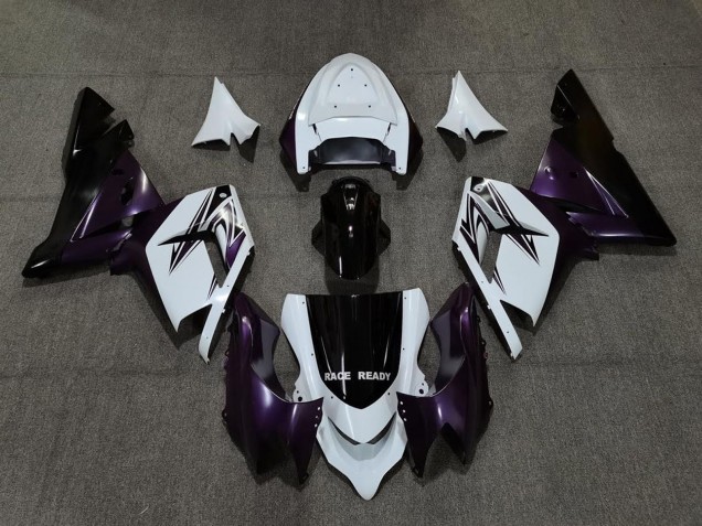 2004-2005 Kawasaki ZX10R Motorcycle Fairings - White Purple and Black Australia