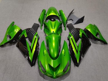 2006-2011 Kawasaki ZX14R Motorcycle Fairings - Green Glossy Black Australia
