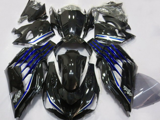 2012-2024 Kawasaki ZX14R Motorcycle Fairings - Glossy Black Blue Australia