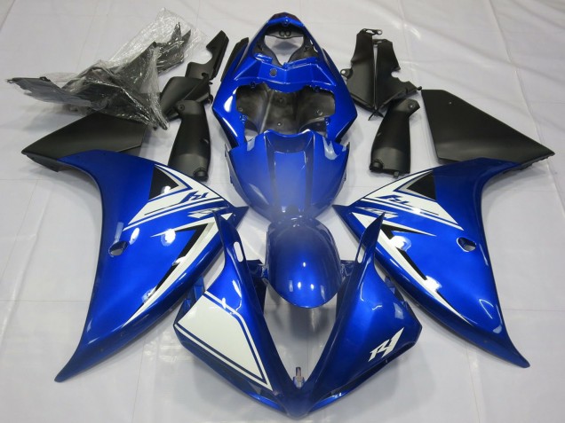 2012-2014 Yamaha R1 Motorcycle Fairings - Blue White Matte Black Australia