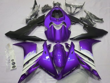 2004-2006 Yamaha R1 Motorcycle Fairings - Purple White Matte Black Australia