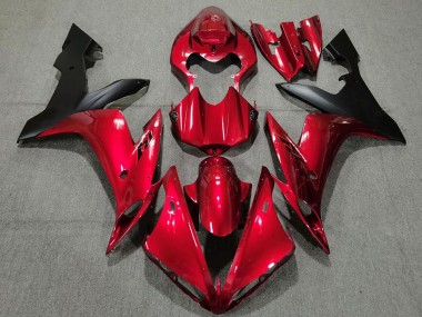 2004-2006 Yamaha R1 Motorcycle Fairings - Candy Red Matte Black Australia