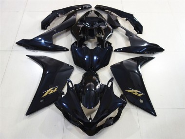 2007-2008 Yamaha R1 Motorcycle Fairings - Glossy Black Dark Blue Gold Decal Australia